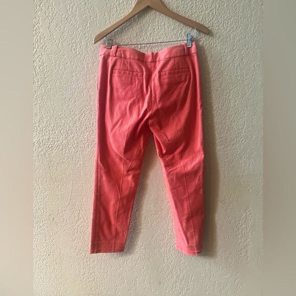 Kate Spade June Surprise Coral Pants Trousers Sz 4 Cropped Mid Rise Pockets - Picture 2 of 12